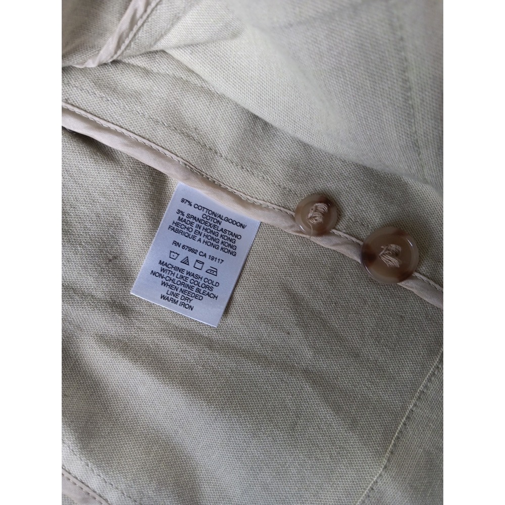 Sigrid Olsen‎ Jacket Women Medium Blazer Sporty Coat Green Safari 100% Cotton - Picture 11 of 11